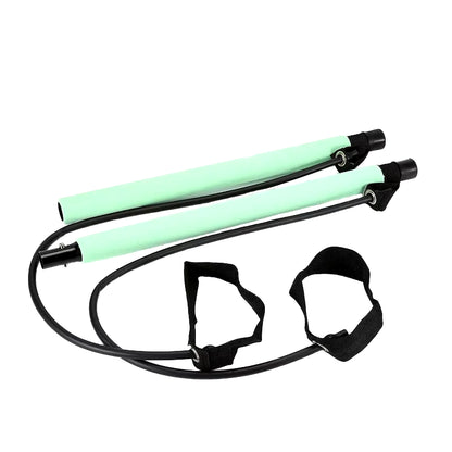 Multifunctional Pilates Bar Combination Fitness Bar Yoga Chest Expansion Tension Rope Back Trainer Elastic Rope Stretching Belt